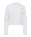 Jw Anderson Cropped Hooded Shirt In White