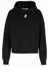 Jw Anderson Cropped Hooded Sweatshirt In Soft Cotton Fabric In Black