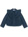 Jw Anderson Oversized Collar Cropped Trench Jacket Light Indigo In Blau