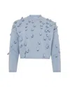 Jw Anderson 'crop' Sweater In Light Blue Cotton Blend In Blue