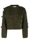 Jw Anderson Cropped Loop Jumper In Green