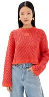 Jw Anderson Logo Patch Jumper In Hibiscus