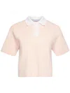 Jw Anderson Cropped Knitted Polo Top In Rosa