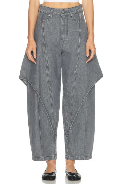 Jw Anderson Cropped Sculptural Leg In Gray