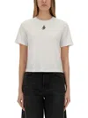Jw Anderson Mens White Anchor-embroidery Crop Cotton-jersey T-shirt In White