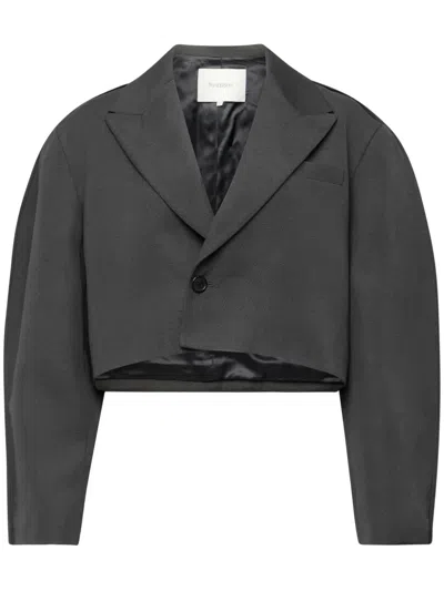 Jw Anderson Cropped Tailored Blazer In Grey