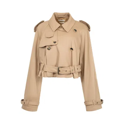 Pre-owned Jw Anderson Cropped Trench 'beige' | Tan | Women's Size 8