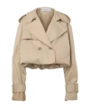 Jw Anderson Oversized Cropped Cotton-gabardine Trench Coat In Nude