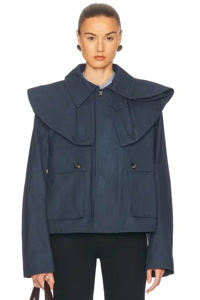 Jw Anderson Layered Cotton Jacket In Blue