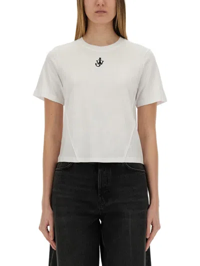 JW ANDERSON JW ANDERSON CROPPED TSHIRT WITH ANCHOR JWA LOGO
