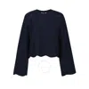 Jw Anderson Fringed-hem Cropped Jumper In Blue