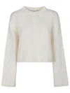 Jw Anderson Crpped Open Stitch Jumper Sweater In 062 Oyster