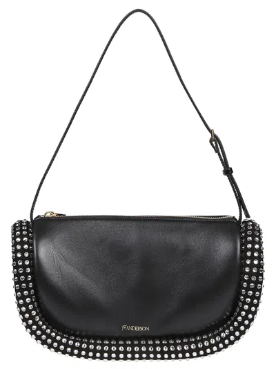 Jw Anderson Crystal Bumper 15 Bag In Black