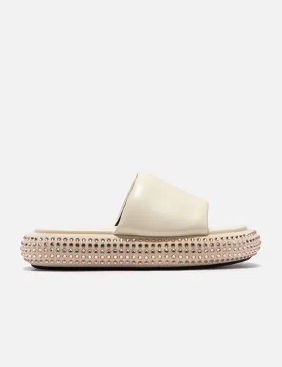 Jw Anderson Crystal Bumper Platform In Beige