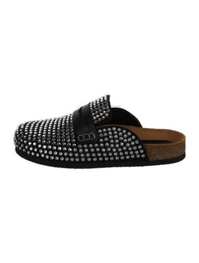Pre-owned Jw Anderson Crystal Crystal Embellishments Mules In Black
