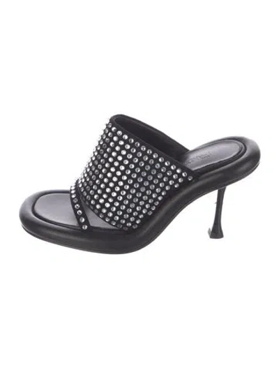 Pre-owned Jw Anderson Crystal Crystal Embellishments Slides In Black