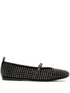 Jw Anderson Black Suede Mary Jane Ballerina Flats In Black