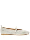Jw Anderson Verzierte Ballerinas Aus Veloursleder In White
