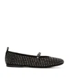 Jw Anderson Black Suede Mary Jane Ballerina Flats In Black