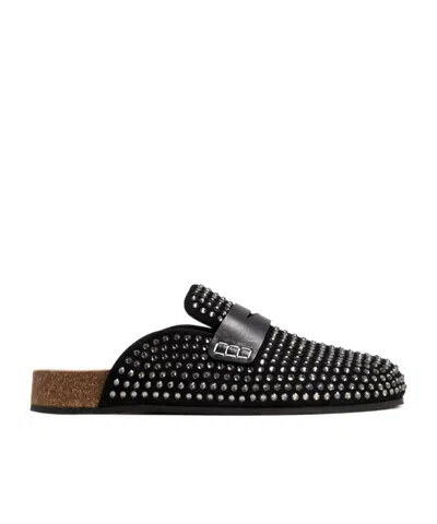 Jw Anderson Crystal Embellished Muller Shoes In Black