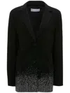 Jw Anderson Crystal Embellished Single-breasted Blazer In Black