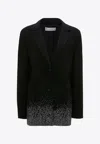 Jw Anderson Crystal Embellished Single-breasted Blazer In Black