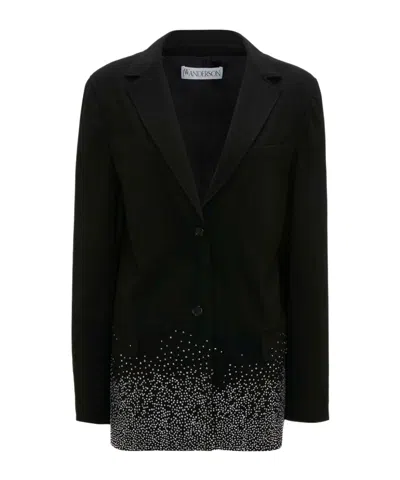 JW ANDERSON CRYSTAL-EMBELLISHED SINGLE-BREASTED BLAZER