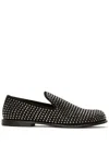 Jw Anderson Crystal-embellished Suede Loafers In Black