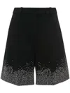 Jw Anderson Crystal-embellished Wool Blend Shorts With Button Detailing In Black