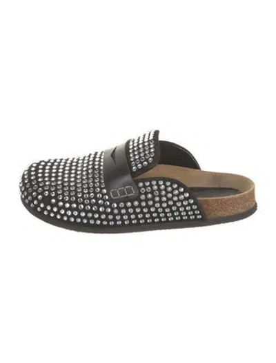 Pre-owned Jw Anderson Crystal Graphic Print Loafers In Black