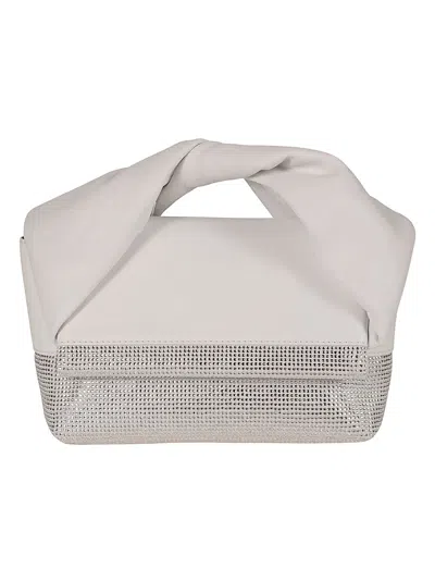 Jw Anderson Crystal Midi Twister Tote In White