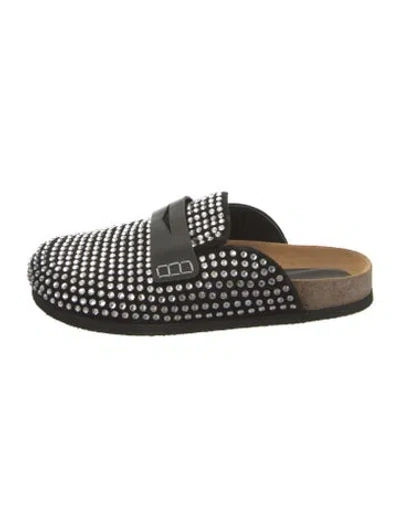 Pre-owned Jw Anderson Crystal Patterned Mules In Black