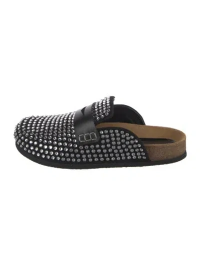 Pre-owned Jw Anderson Crystal Patterned Mules In Black