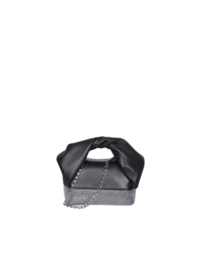 Jw Anderson Crystal Twister Small Handbag In Black