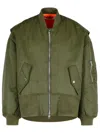 Jw Anderson Oversized Curved Hem Bomber Jacket Olive In Green