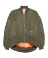 Jw Anderson Green Curved Hem Oversized Bomber Jacket In Green