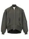 Jw Anderson Oversized Curved Hem Bomber Jacket Olive In Green