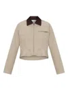Jw Anderson Curved-hem Jacket - Women's - Cotton In Neutral