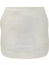 Jw Anderson Mens Off White Curved-hem Two-slip-pockets Woven-blend Mini Skirt