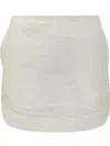Jw Anderson Mens Off White Curved-hem Two-slip-pockets Woven-blend Mini Skirt In White