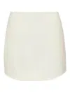 Jw Anderson Mens Off White Curved-hem Two-slip-pockets Woven-blend Mini Skirt In Blanco