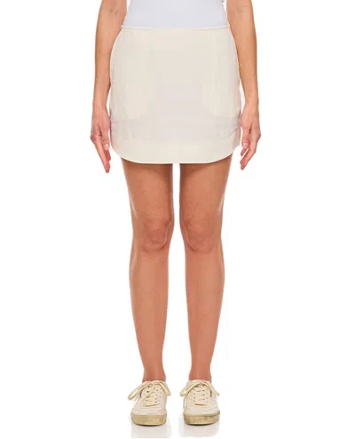 Jw Anderson Curved Hem Mini Skirt In White