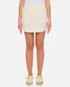 Jw Anderson Mens Off White Curved-hem Two-slip-pockets Woven-blend Mini Skirt In Off White