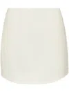 Jw Anderson Mens Off White Curved-hem Two-slip-pockets Woven-blend Mini Skirt In Off White