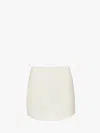Jw Anderson Mens Off White Curved-hem Two-slip-pockets Woven-blend Mini Skirt In White
