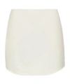 Jw Anderson Mens Off White Curved-hem Two-slip-pockets Woven-blend Mini Skirt In White