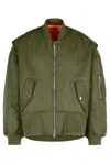 Jw Anderson Oversized Curved Hem Bomber Jacket Olive In Olive