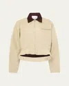 Jw Anderson Curved Hem Workwear Jacket In Pink