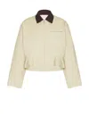 Jw Anderson Curved Hem Workwear Jacket In Neutral