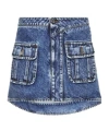 Jw Anderson Blue Curved Patch Pocket Denim Miniskirt In Blue